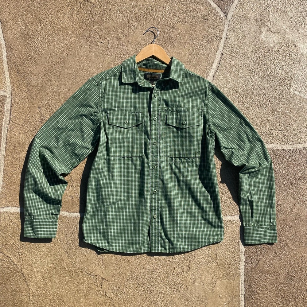 Brothers/Sons Button-Up Shirt Green/White Asc Size S